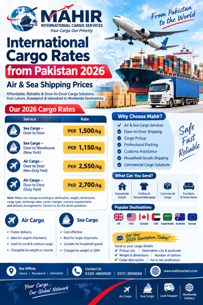 mahir cargo rates